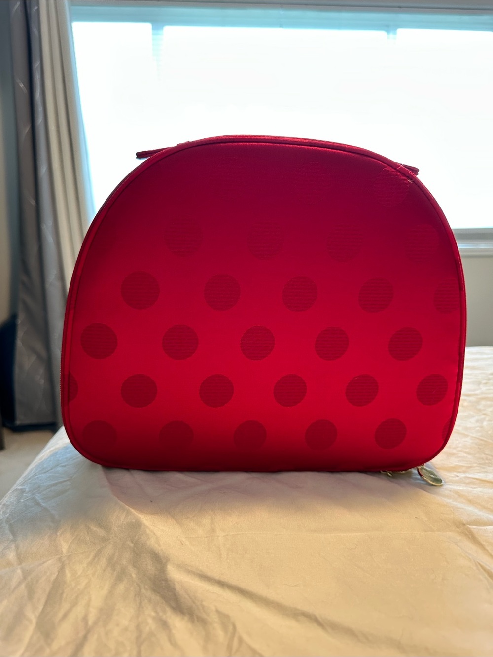 Lancome Red Polka Dot Dome Cosmetic Pouch